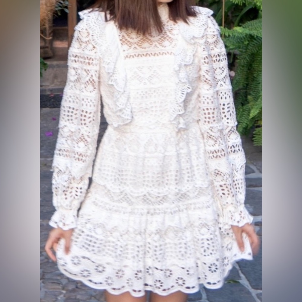 SEA NY PATRIZIA LACE OPEN BACK MINI Dress